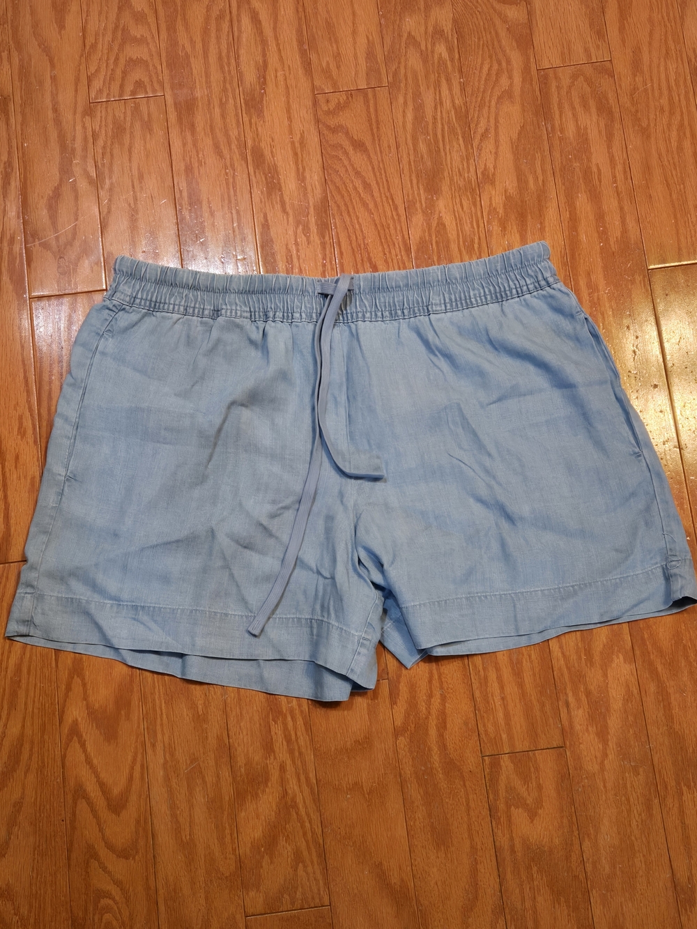 Hilary Radley Light Blue Drawstring Casual Shorts Large NWT